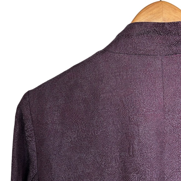 Eileen Fisher Gypsum Jacquard Long Stand Collar Jacket - Picture 10 of 11